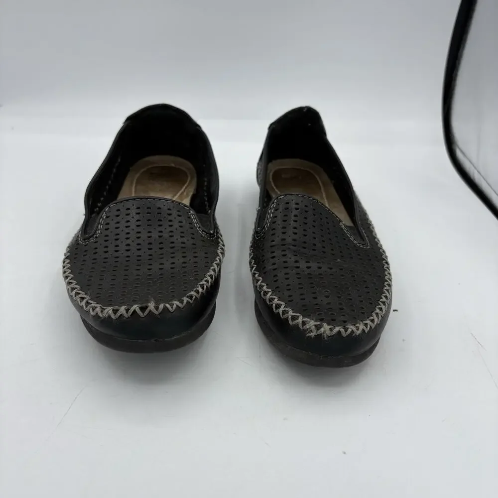 Earth‎ Origins Flats Womens Size 7 Lark Lizzy Black Slip On Casual Perforated